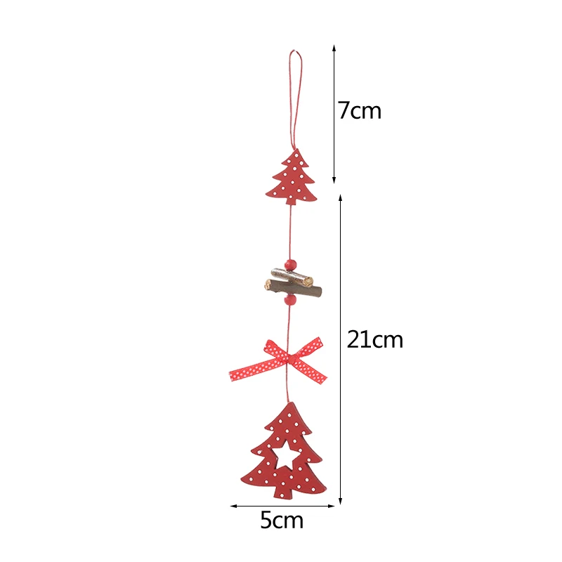 1/2/3Pc Red Dot Heart Snowflake Xmas Tree Angel Star Wooden Pendants Ornaments Christmas Hanging Decorations For Home Navidad