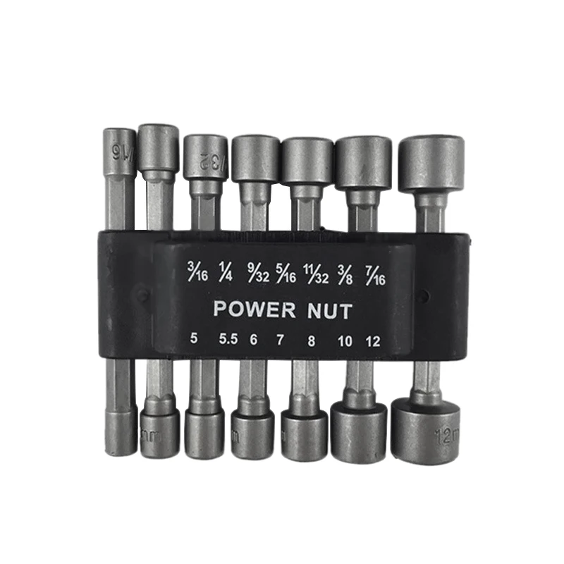 

(14Pcs) Power Nut Driver Drill Bit Set Metric Socket Wrench Screw 1/4Inch Driver Hex