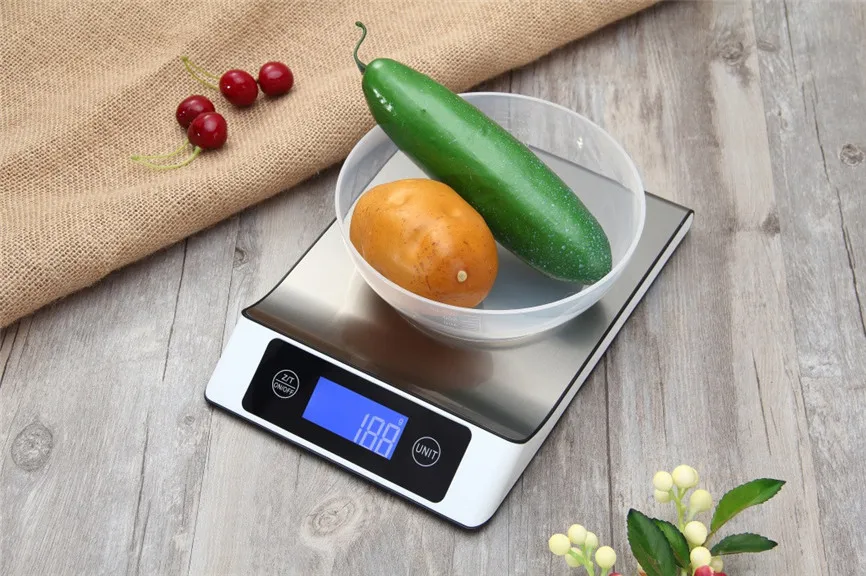 Цифровые Мини весы из нержавеющей стали 5/10/15 кг/1 г электронные кухонные для