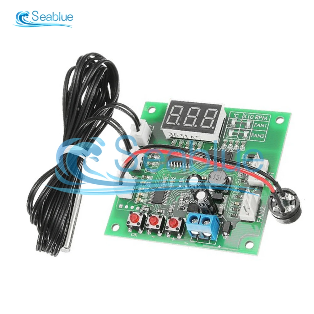 DC12V2Channel4WireFanPWMTemperatureControllerPCFanMotor