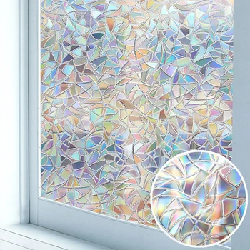 

Laser Color No Glue Static Privacy Window Rainbow Films for Stained Glass Adhesive Film Restaurant Window Sticker Home Decor
