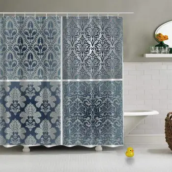 

Retro Wallpaper Set Vector Decorative Shower Curtain for Bathroom,72''L x 72''W