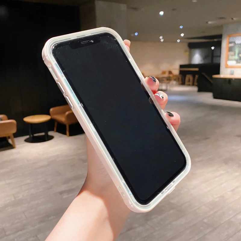 Transparent Candy color bumper Anti-knock Case for iphone 12 12Pro Max 11 11Pro XR X XS Max SE2020 7 8 Plus shockproof cover