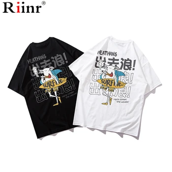 

Riinr 2020 New Cotton Painted Print Tshirt Men O-neck T-shirt Short Sleeve Casual Men's t-shirts Couples Tees Cool Tops S-3XL
