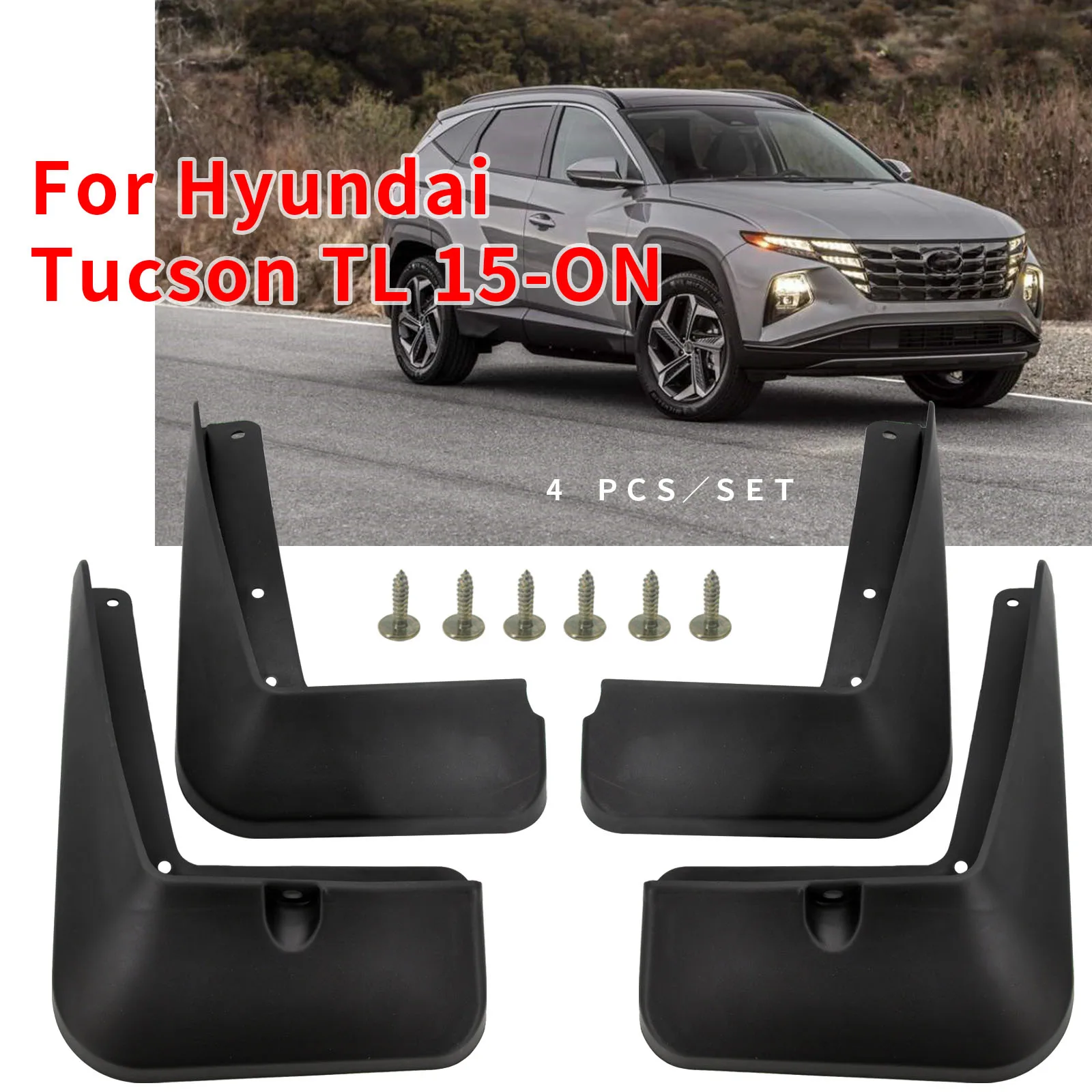 4-Piece Mud Flap Set For Hyundai Tucson 2016-2019 - Splash Guards Fenders Mudguards