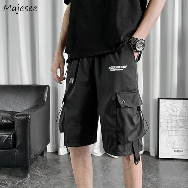 Pantalones cortos informales para hombre, Shorts holgados, Chic, con bolsillos, a la moda, Cargo, para correr, cintura elástica, ropa de que combina con todo, Hip Hop, novedad|Pantalones cortos| - AliExpress