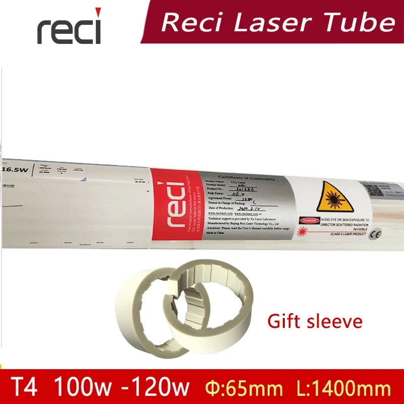 RECI LASER Reci T4 100 Вт-130 Вт CO2 лазерная трубка длиной 1400 мм диаметром 65 для Co2 лазерной