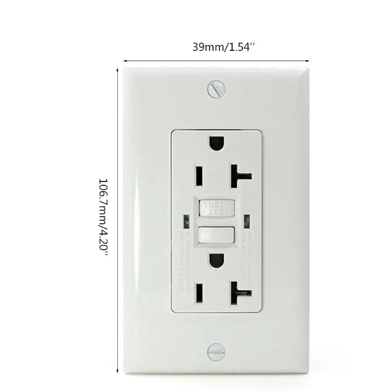 

20A 125V GFCI Duplex Self-Test Tamper Resistant Receptacle Outlet Weather Heavy