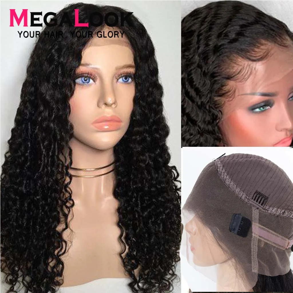 

Megalook Deep Wave Wig 360 Lace Frontal Wig Remy Human Hair Wigs 360 Lace Frontal wig Pre Plucked with Baby Hair