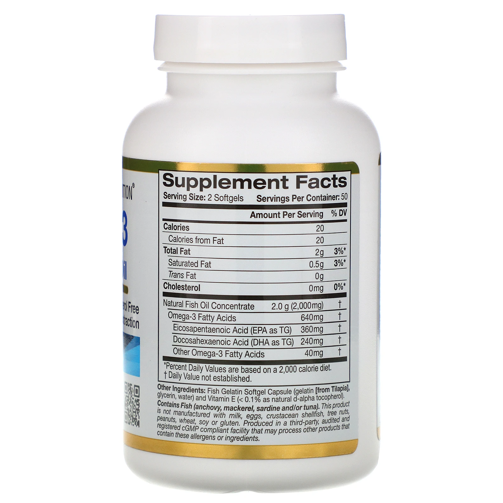 2 Bottles California Gold Nutrition, Omega-3, Premium Fish Oil, 100 Fish  Gelatin Softgels - Aquariums - AliExpress