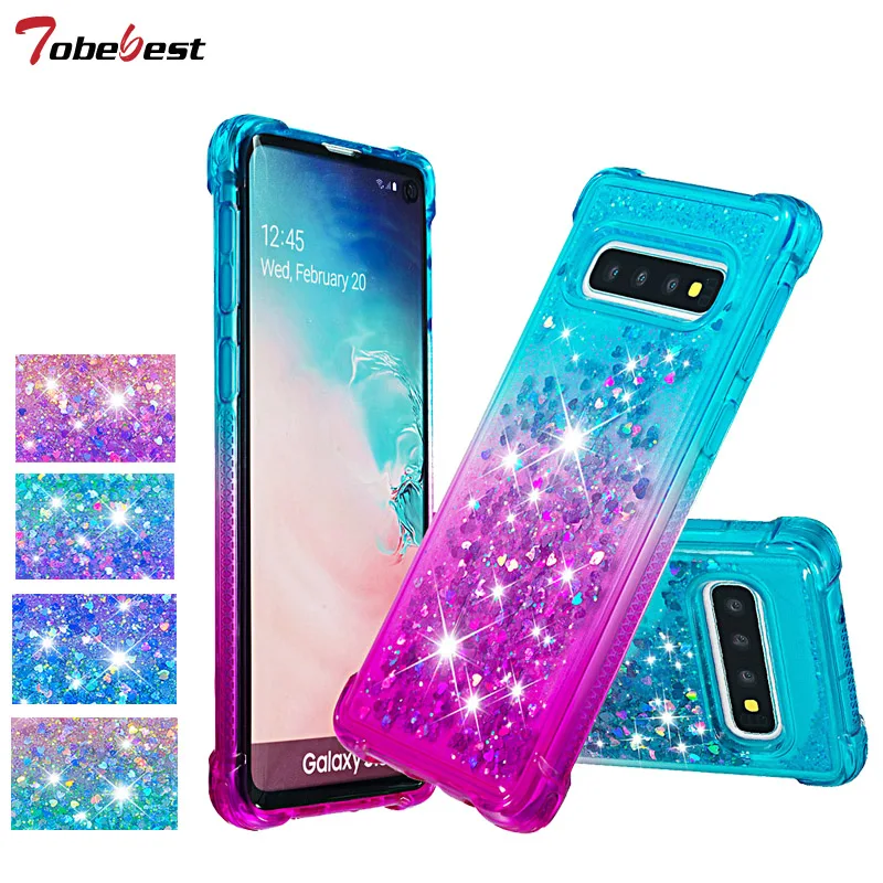 Чехол-накладка для Samsung Galaxy S10 S9 S8 Plus S10e LITE с жидкими блестками | Мобильные телефоны