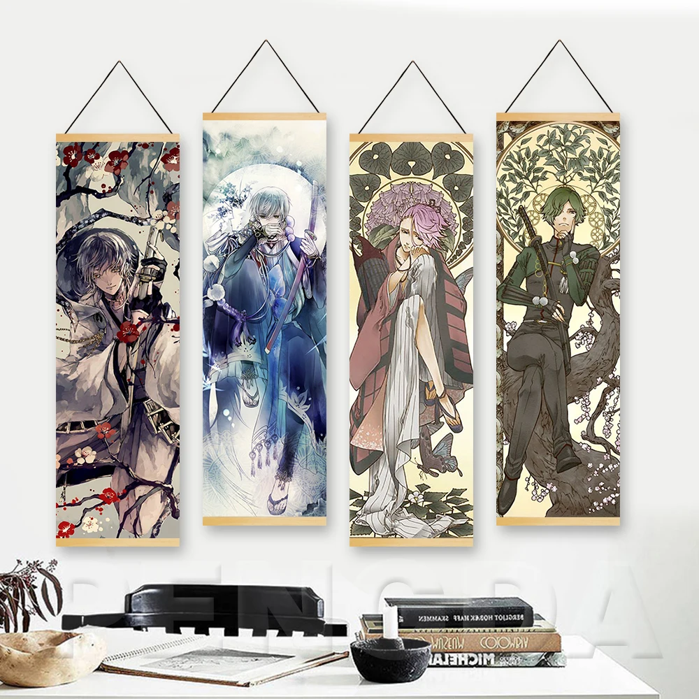 Настенные плакаты с принтом картины на холсте аниме Touken Ranbu постеры деревянными