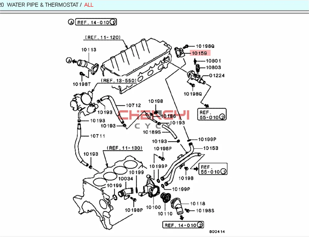 4G94 Cylinder Bypass Head Water Pipe Joint For Mitsubishi Carisma Colt Fto Mirage Pajero IO Mini H76W H77W MD354263