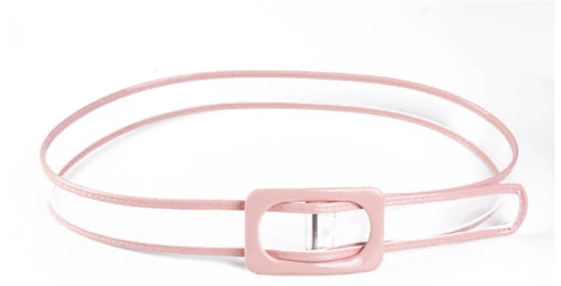 Transparent Belts For Women Fashion Square Buckle Leather Belt Jeans&Dress Match Waist Belt Waistband Hot Sales - Цвет: as the picture