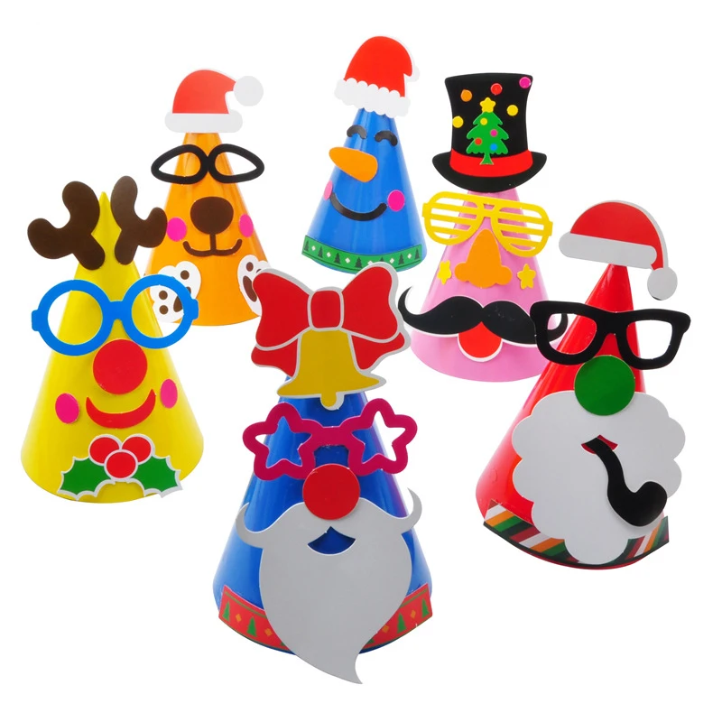 Children's DIY Handmade Christmas Hat Christmas Hat Pointed Hat Kindergarten Creative Educational Toy Material Package
