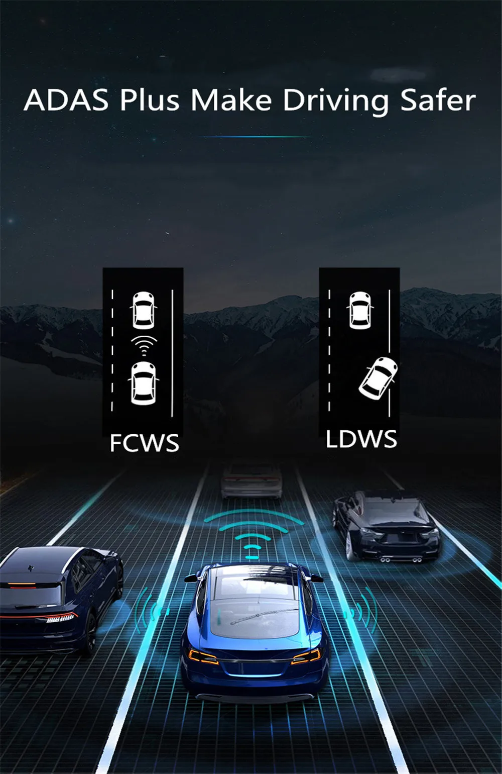 3 Inch Car DVR 3K UHD Video Recorder 2560P*1600P Folding Rotating Dash Cam WIFI/ADAS Dual Lens Night Vision Register 24H Parking