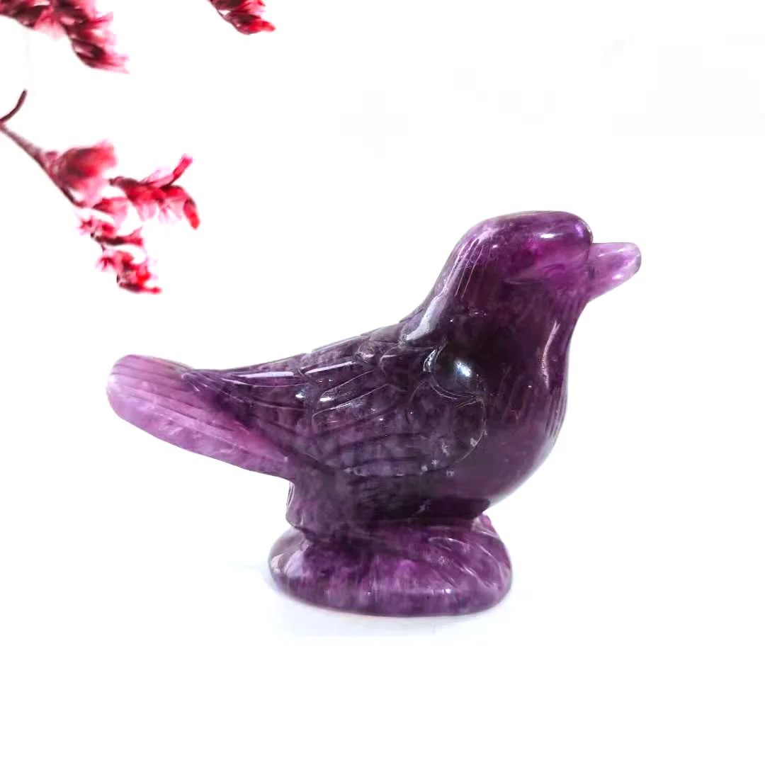

Natural High Quality Quartz Stone Fluorite Bird Carving Crafts For Decoration