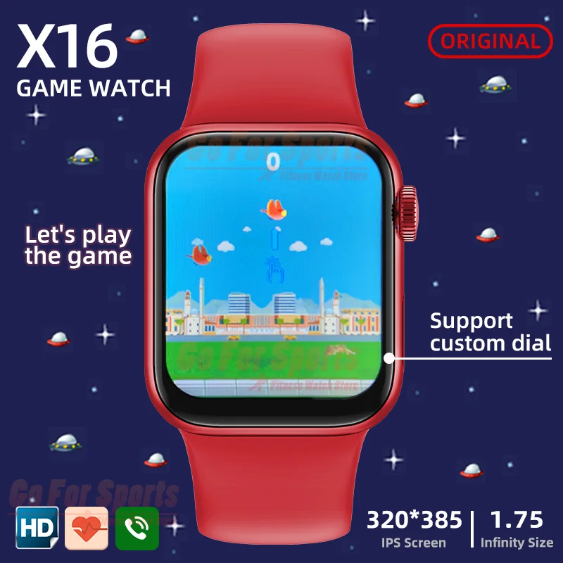 Original smartwatch 2021 X16 Smart Watch 1.75 Bluetooth Call Heart Rate Watch 6 pk iwo 12 AK76 X7 HW12 HW22 HW16 G65L W26 P8 X6
