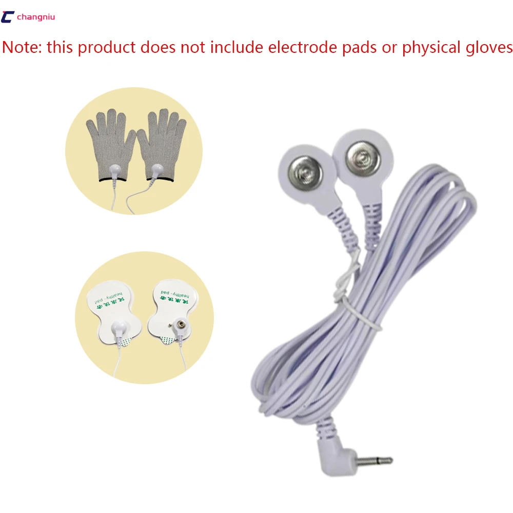

10pcs/lot DC 2.5MM 2 in 1 Head electrode wires /cable for digital device and TENS EMS machine Free shipping