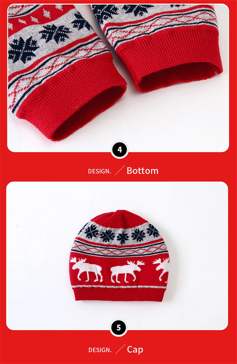Infant Boys Girls Overalls Christmas Suit New born Baby Romper+ Hat Long Sleeve Knit Toddler Winter Clothes Cotton Kid Jumpsuit