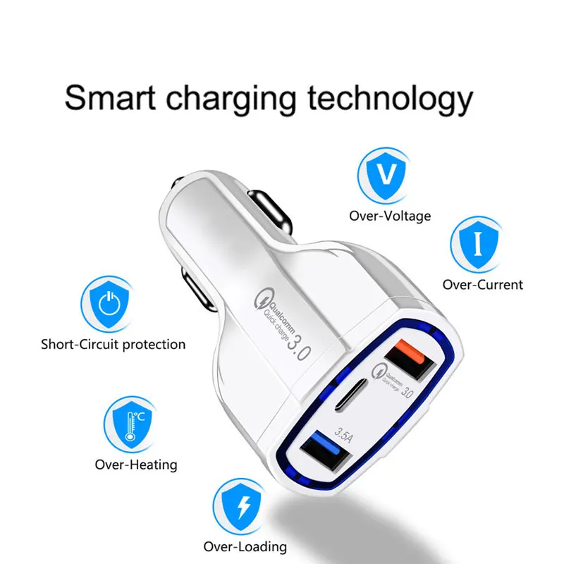 Мини USB Автомобильное зарядное устройство Тип C для Мобильный телефон планшет GPS