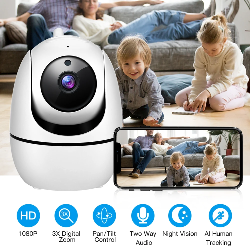 

1080P Cloud IP Camera WiFi Home Security Surveillance CCTV Camera ip Auto Tracking WiFi camara seguridad ip cam two way audio