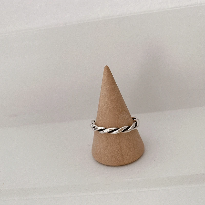 Silver Weaving Handmade Rings Charm Women Simple Geometry Vintage Party Accessories