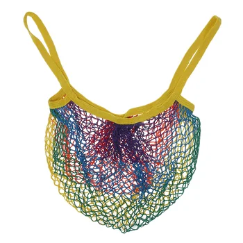 

Rainbow Color Large Mesh Net Turtle Bag String Eco-friendly Folding Reusable Shopping Bags Durable Handbag Fruit Vegetables Tote