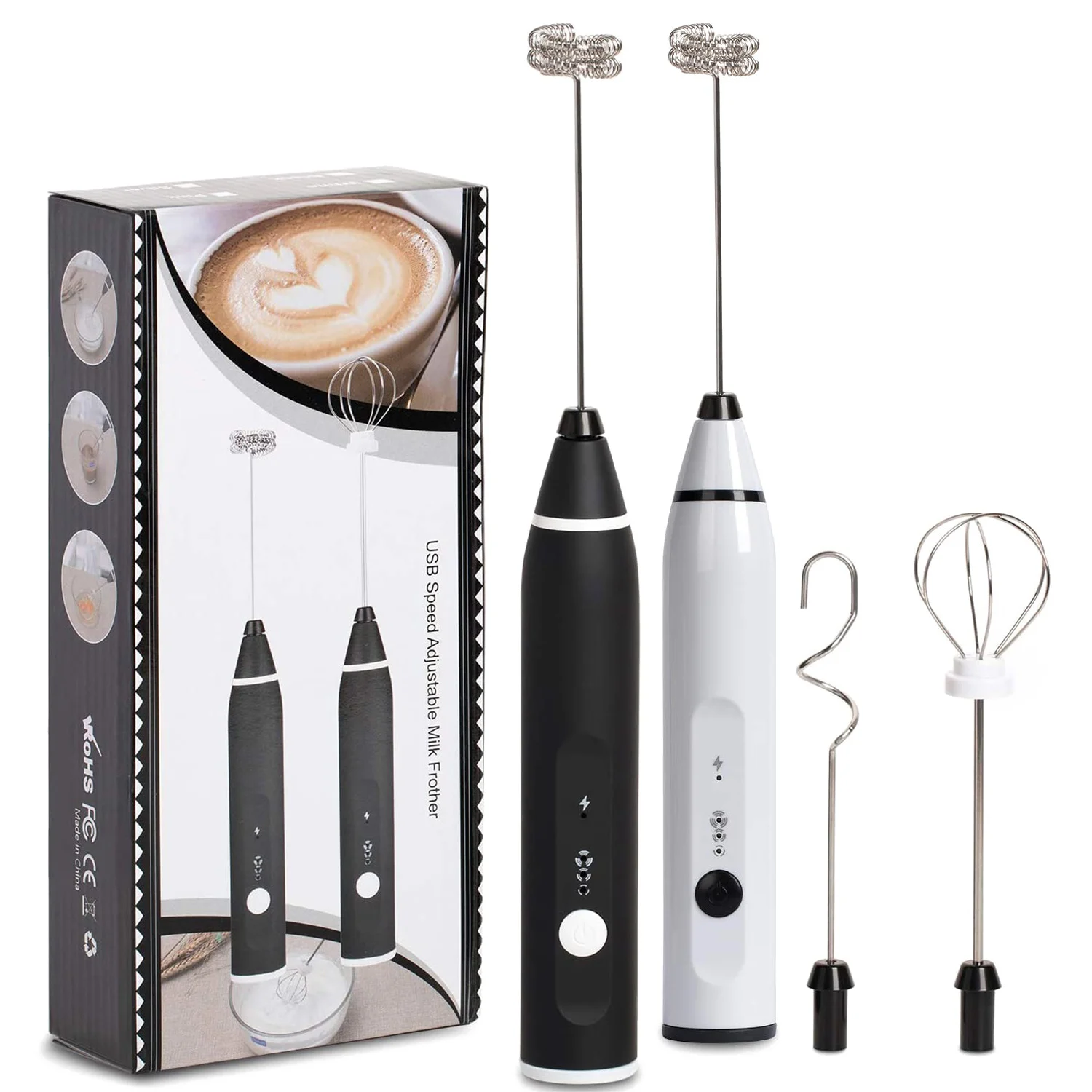 3 in1 Egg Beater Whisk Electric USB Milk Frother Handheld Rechargable Foam Maker for Coffee Cappuccino Baby Food Blender Mixer | Дом и сад