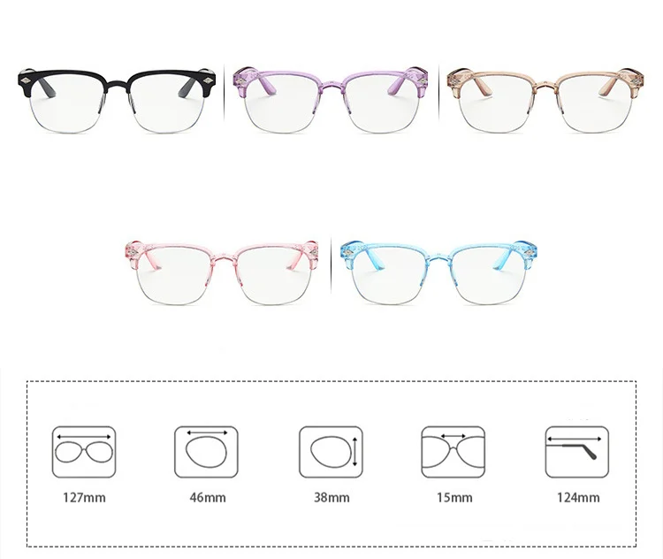Компьютерные детские очки, анти-синие очки для девочек и мальчиков, анти-синий светильник, оптические очки, очки для глаз, УФ блокировка, очки с заклепками