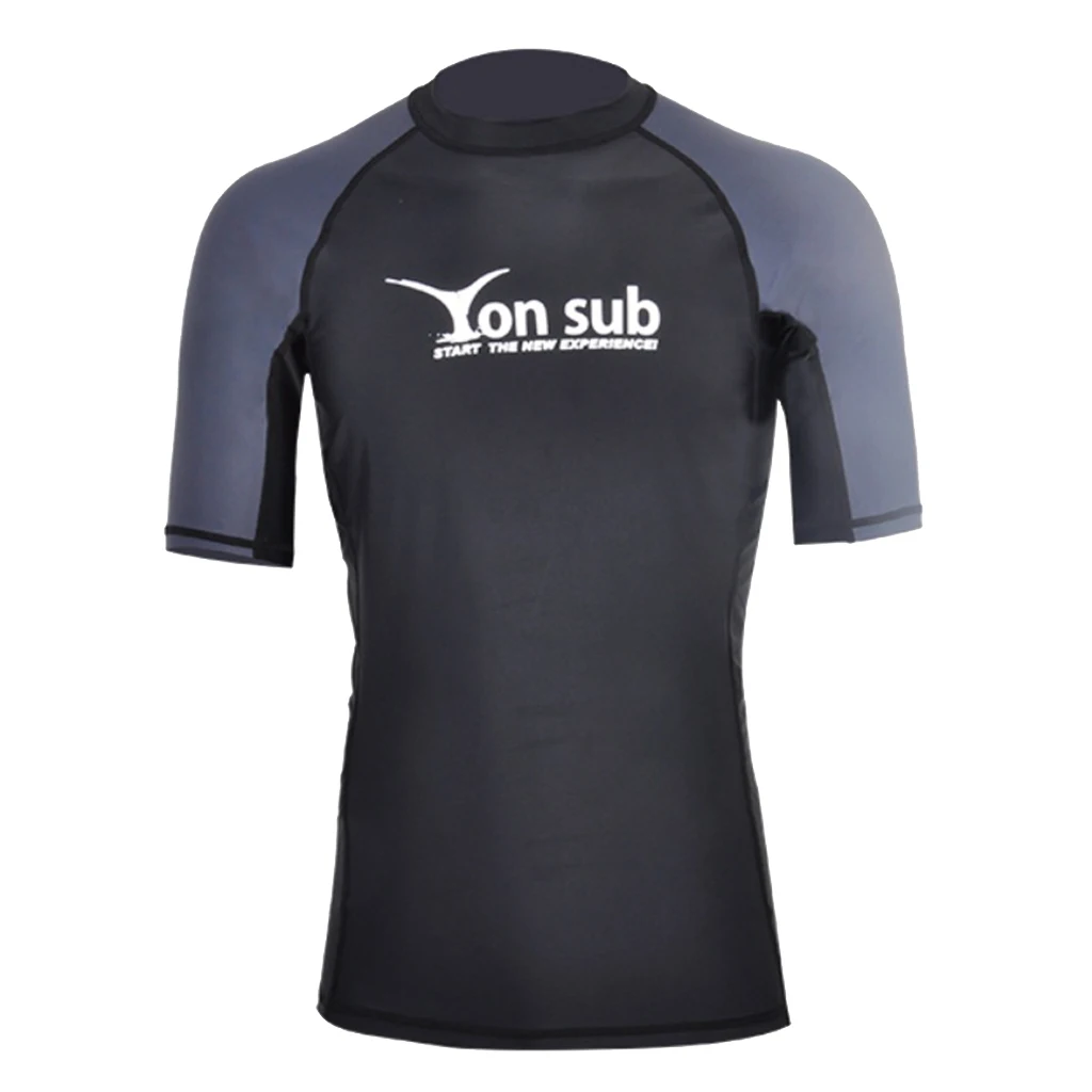 Men's UPF 50+ Short Sleeve Rash Guard Performance Fit Compression Sun Shirt for Swimming Surfing Paddle Boarding - Select Sizes
