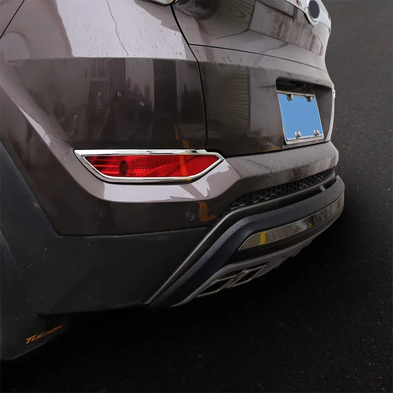 Для hyundai Tucson TL хромированный задний багажник бампер отражатель противотуманный светильник противотуманная фара крышка рамка украшение автомобиля Стайлинг