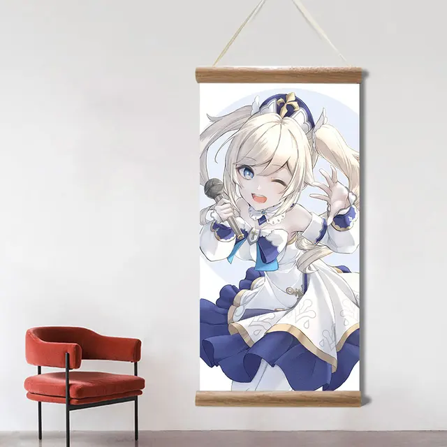 Genshin Impact Poster Barbara Ganyu Xiao Sexy Anime Picture Wall Canvas Posters Art Game Scroll Paintings for Living Room Decor HXSU009009