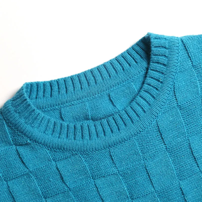 XITAO Plus Size Plaid Long Knitted Sweater Women