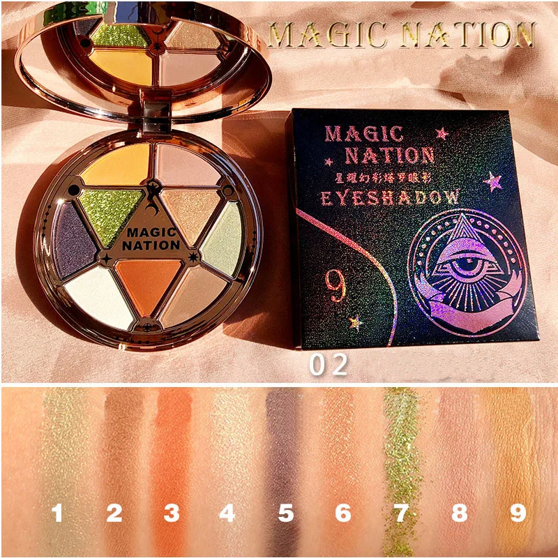 9 цветов Звездное сияние Таро палитра теней для век сверкающая матовая водостойкая не окрашивающая Очаровательная неограниченная косметика для глаз