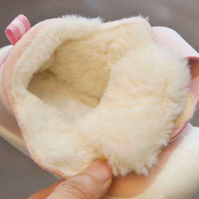 Зимние ботинки для малышей из плюша маленьких девочек и мальчиков Нескользящие