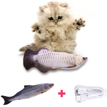 

3D Fish Shape Toy Interactive Gifts Fish Catnip Cat Toys USB Charging Stuffed Pillow Simulation Fish Playing Toy For Pet PPT912