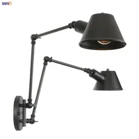 IWHD Antique Rustic Vintage Wall Lamp bedroom Stair Beside 2 Heads Loft Style Industrial Wall Light Fixtures Aplique Luz Pared 1