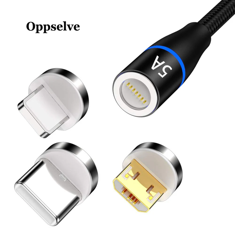 Магнитный usb-кабель 5A для быстрой зарядки, кабель USB type C, магнитный кабель Micro usb для зарядки и передачи данных для iPhone 11X7 samsung S10 S9 Xiaomi