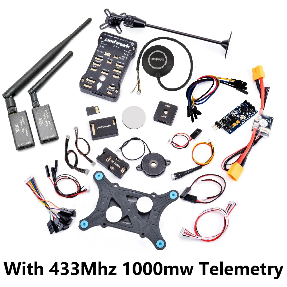 Pixhawk PX4 PIX 2.4.8 32 бит Контроллер полета + 433 / 915 Телеметрия M8N GPS Minim OSD выключатель