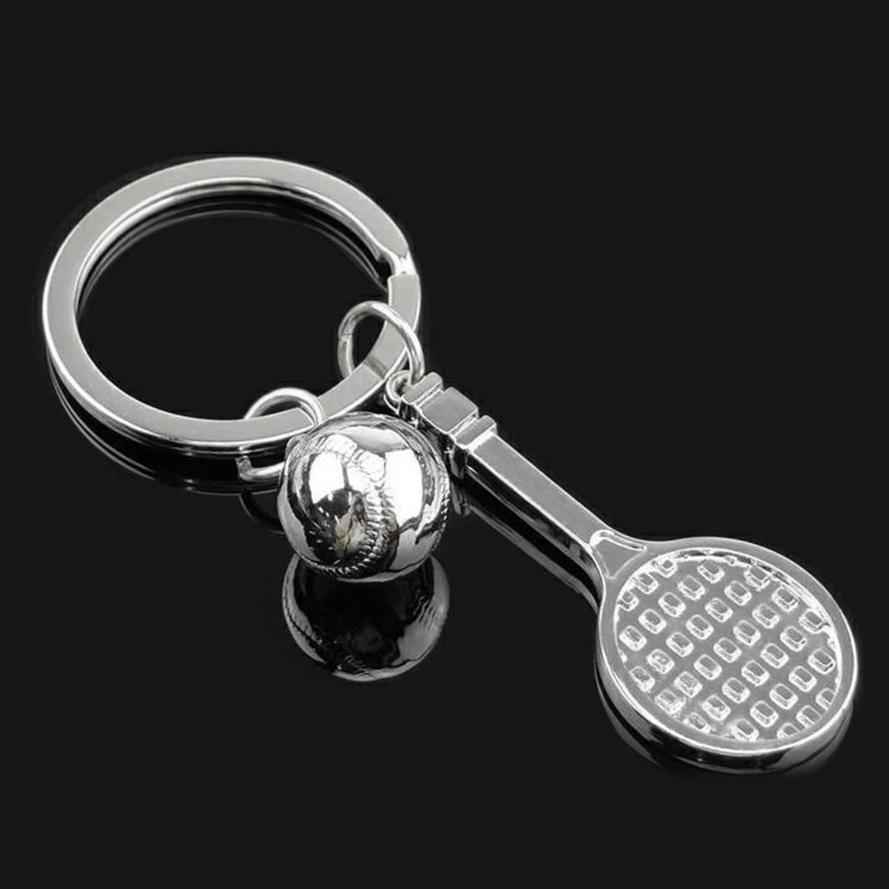 Badminton Tennis Racket Shape Widgets Creative Keychain Sports Mini Keys Chain Backpack Ornaments Gifts for Sports Lovers