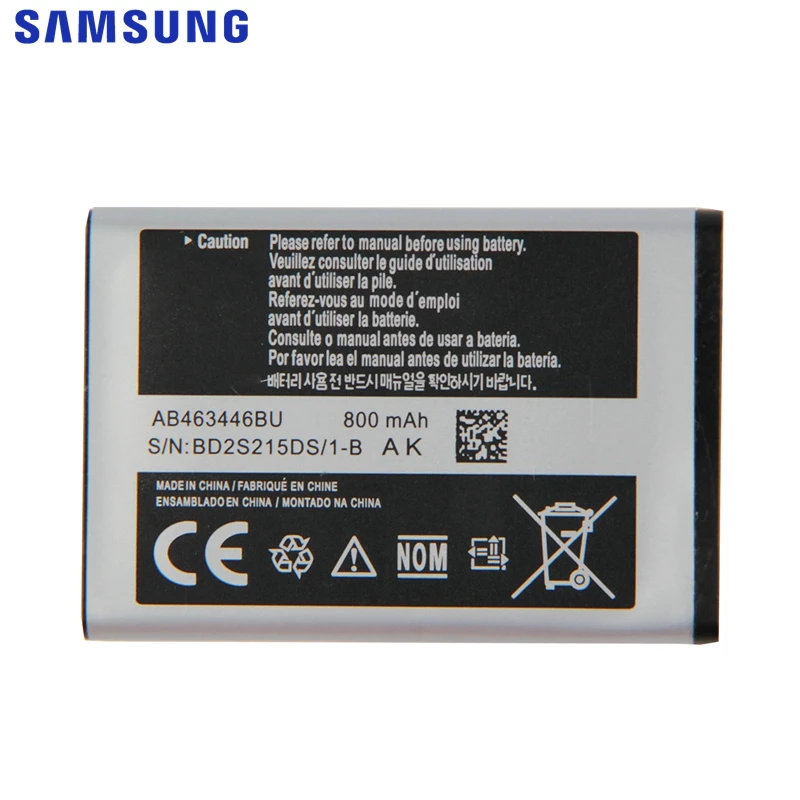 AB463446BA Батарея для samsung C3300K X208 B189 B309 F299 E329 GT-C3520 GT-E1200M E339 Замена телефон Батарея 800 мА-ч