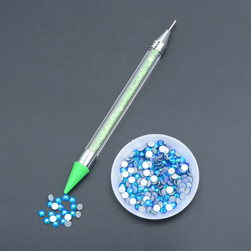 JUNAO Pink Color Wax Pencil Rhinestone Pen Dap Pen Picking up Nail Crystals Pen Nail Art Tools Machine for Nailing Pearls