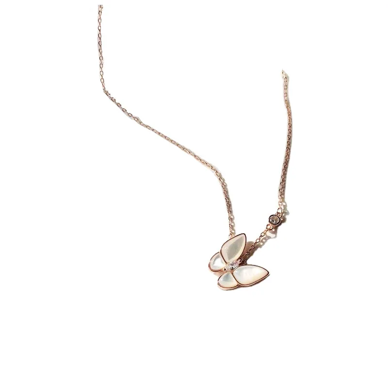 925 Silver Beauty Crystal Butterfly Necklace Female Quality Clavicle Chain Pendant Fashion Jewelry | Украшения и аксессуары