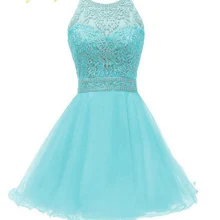 Бисерная аппликация выпускное платье без спинки коктейльное платье крест-накрест ремни тюль короткие случайные платья