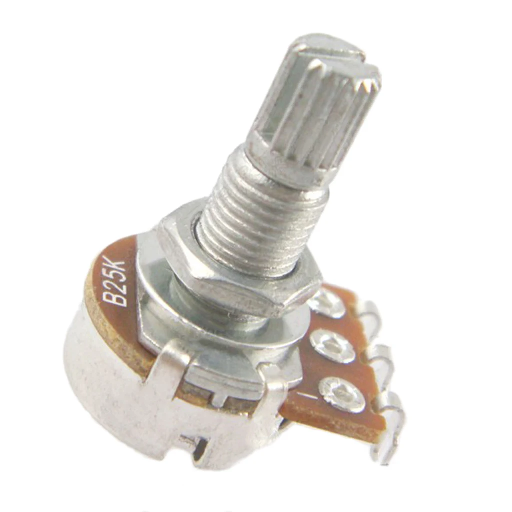 10pcs B25K Guitar Potentiometer Audio Control Pots for Electric Guitar Bass