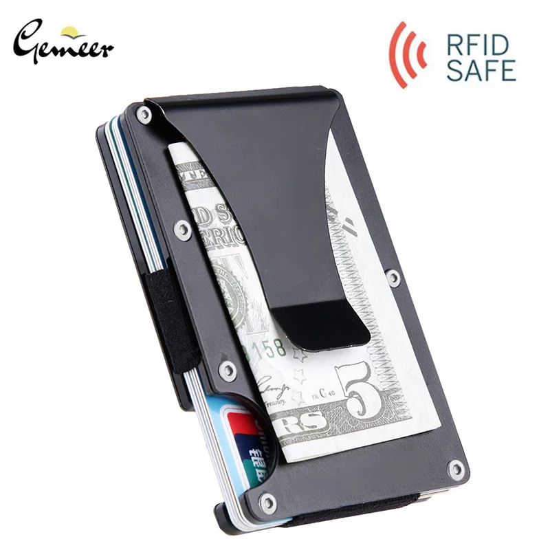 Purse Billetera Card-Holder Carbon-Fiber RFID Fashion Male Solid Gemeer Non-Scan Masculina