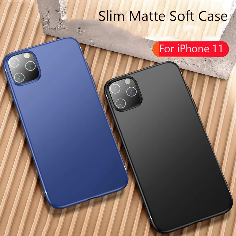 

Matte Case For iphone 11 Pro Max 2019 6 6S 7 8 Plus X XS XR Back Cover Soft TPU Silicone 5 5s se Phone Cases Blue Pink Coque