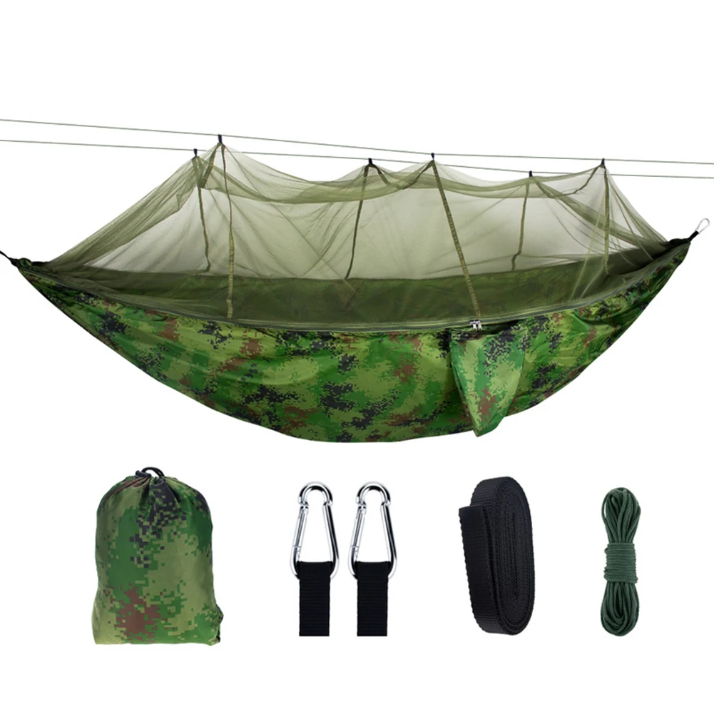 Double Person Travel Hammock Camping Tent Hanging Hammock Bed With Mosquito Net 