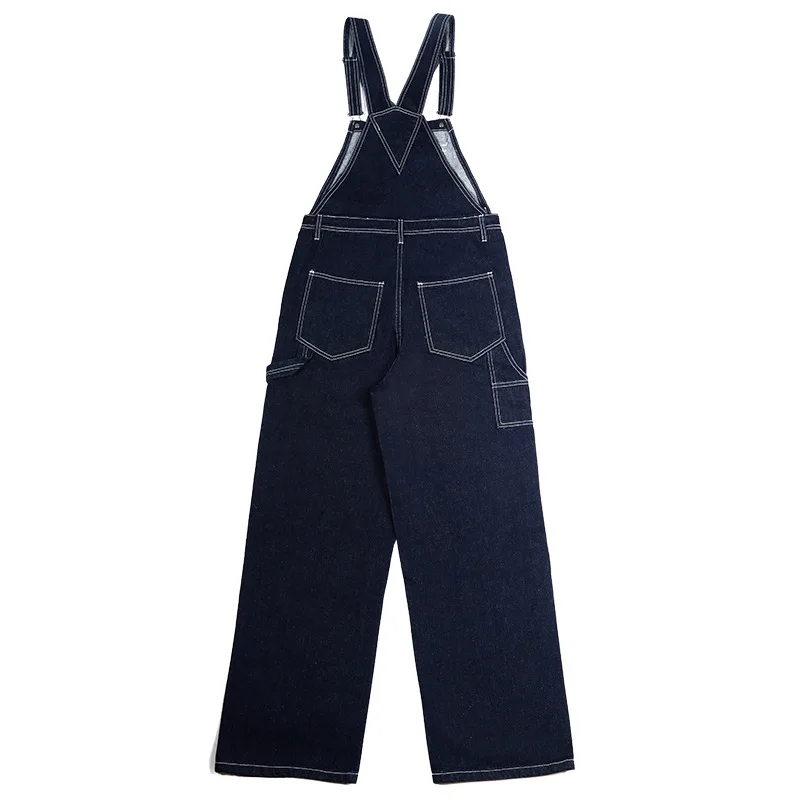 New Primary Color Denim Overalls Trousers Men's Outdoor Trekking Climbing Travel Labor Training Hiking Striped Jumpsuit Pants